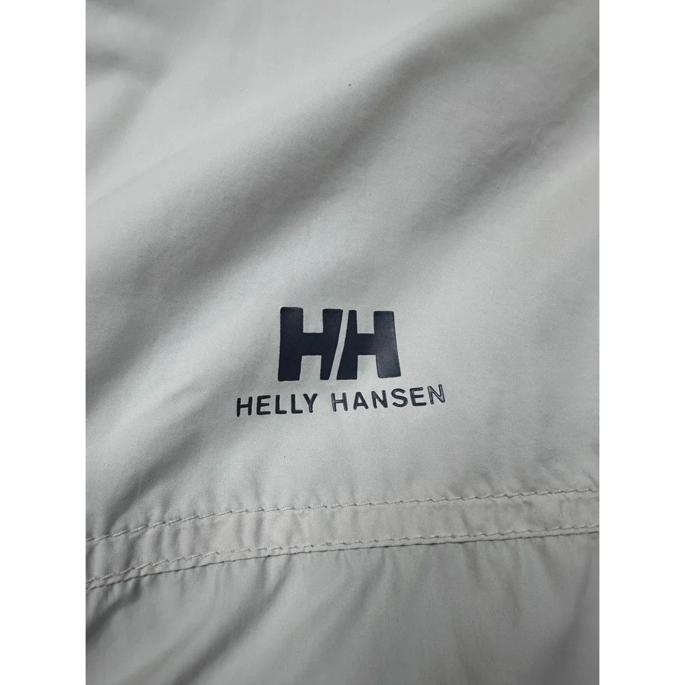 Helly Hansen Mens Medium Full Zip Lightweight Windbreaker Jacket Gray RN 73983